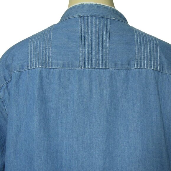 RALPH LAUREN JEANS CO 1X Chambray WESTERN Country Prairie Button Front Shirt - Picture 6 of 11